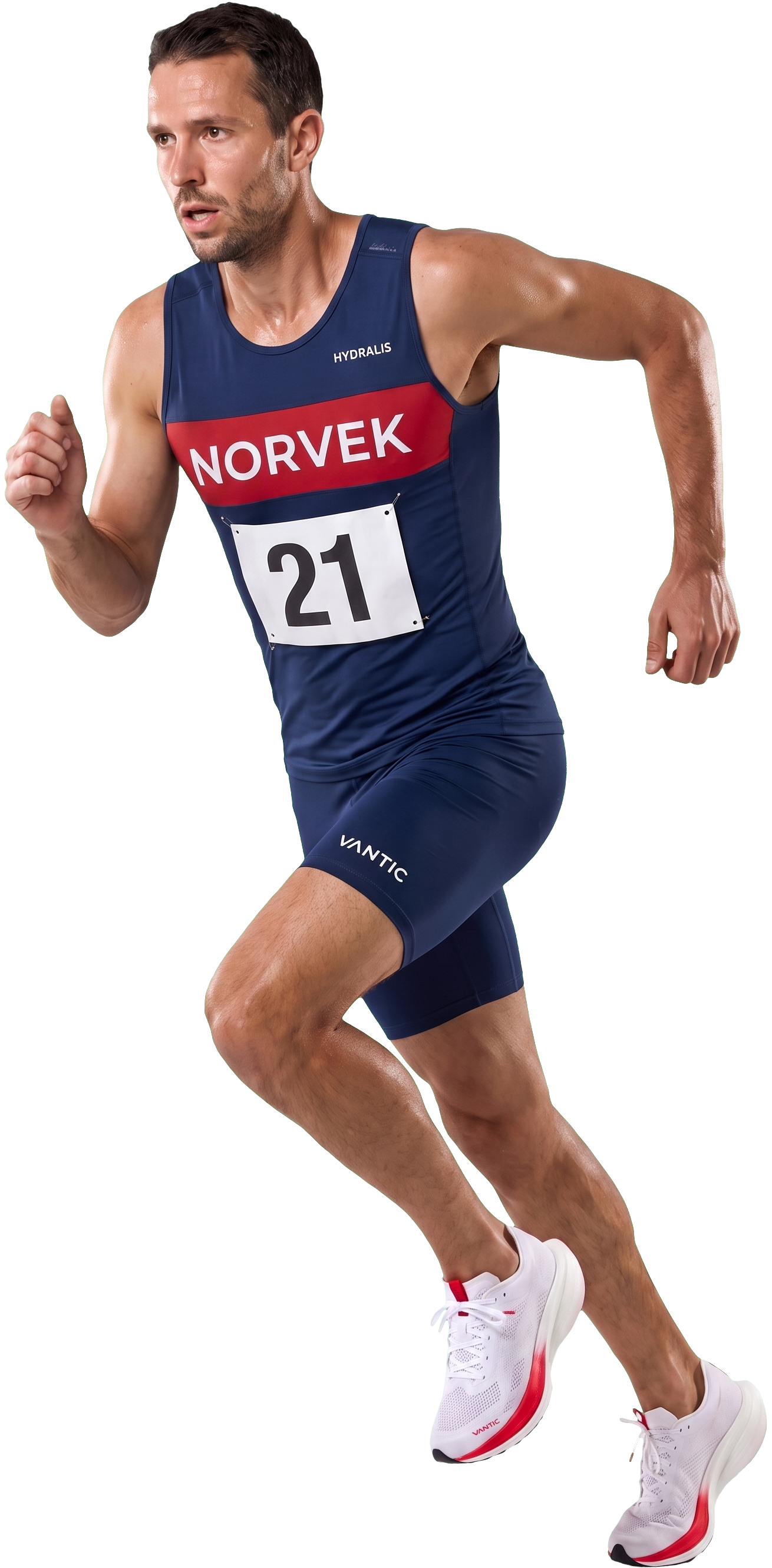 Distance runner at maximum effort