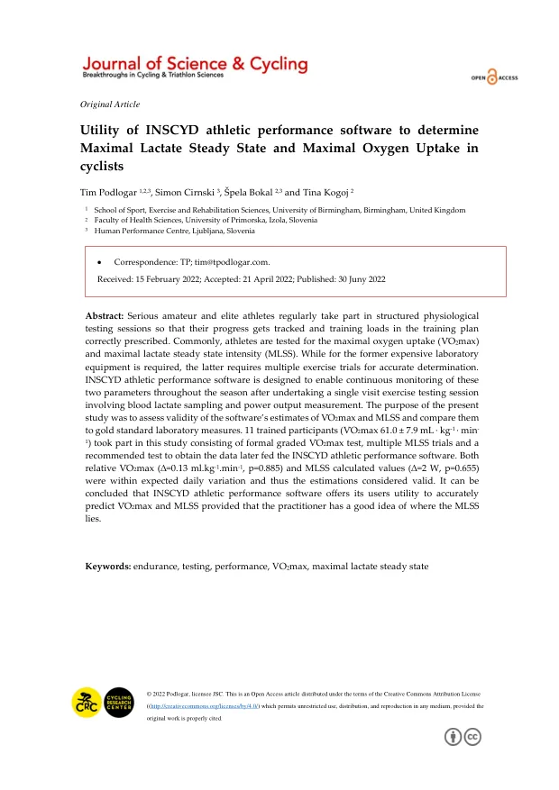 Physiological predictors of triathlon performance